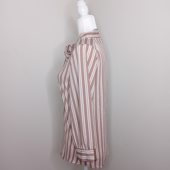 Adrianna Papell Women Stripe Blouse Size Medium - Picture 3 of 5